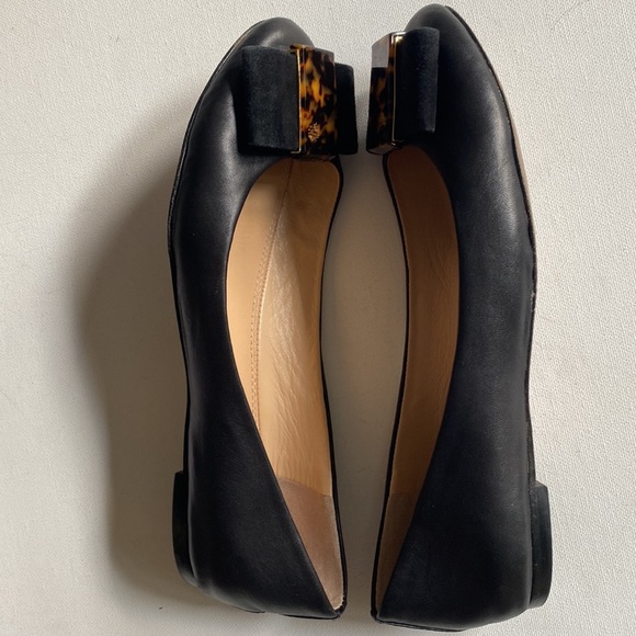 Tory Burch Chase Ballet Nappa Leather Flats - Chase Bow in Black, Size 6.5M - Picture 14 of 16